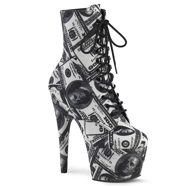 ADORE-1020DP Plateau Stiefeletten - Dollar Print von Pleaser