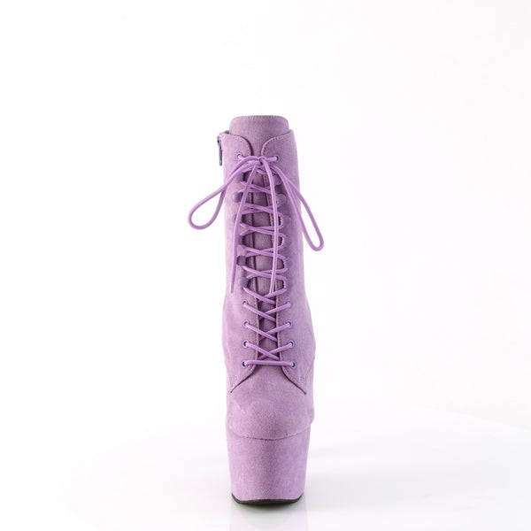 ADORE-1020FS Plateau Stiefeletten - Violett Samt von Pleaser – Ansicht 2