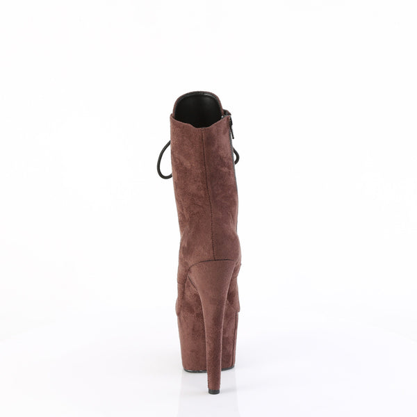 ADORE-1020FS Plateau Stiefeletten - Braun Samt von Pleaser – Ansicht 4