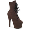 ADORE-1020FS Plateau Stiefeletten - Braun Samt von Pleaser