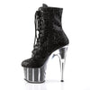ADORE-1020G Plateau Stiefeletten Glitzer - Schwarz von Pleaser – Ansicht 3