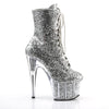 ADORE-1020G Plateau Stiefeletten - Silber Glitzer von Pleaser