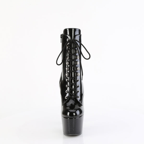 ADORE-1020GP Plateau Stiefeletten Schwarz/Glitzer Lack von Pleaser – Ansicht 2
