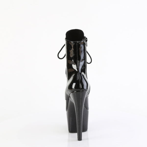 ADORE-1020GP Plateau Stiefeletten Schwarz/Glitzer Lack von Pleaser – Ansicht 4