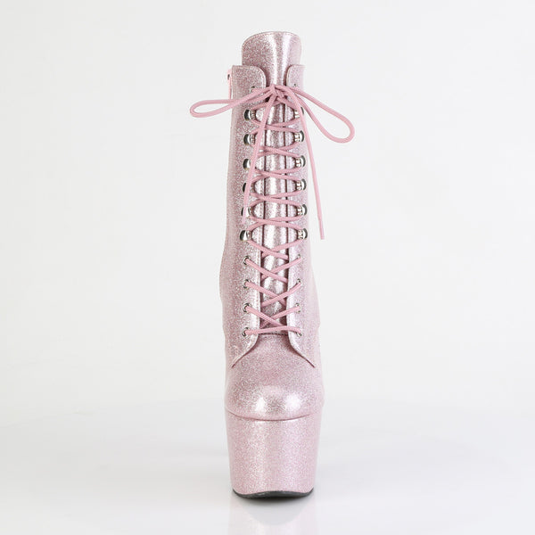 ADORE-1020GP Plateau Stiefeletten Rosa Glitzer von Pleaser – Ansicht 2