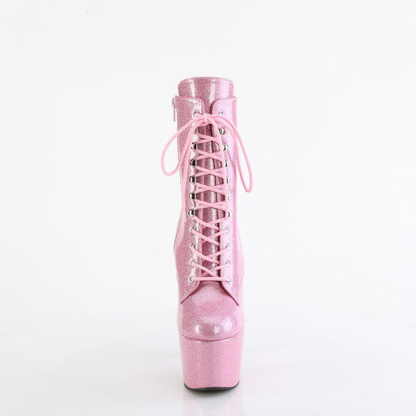 ADORE-1020GP Plateau Stiefeletten Rosa/Glitzer Lack von Pleaser – Ansicht 2