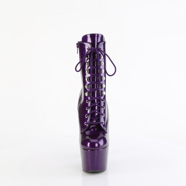 ADORE-1020GP Plateau Stiefeletten Lila/Glitzer Lack von Pleaser – Ansicht 2