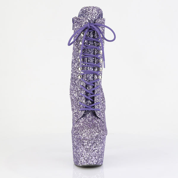 ADORE-1020GWR Plateau Stiefeletten Violet/Lila Glitzer von Pleaser – Ansicht 2