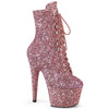 ADORE-1020GWR - Plateau Stiefeletten - Pink Glitzer von Pleaser