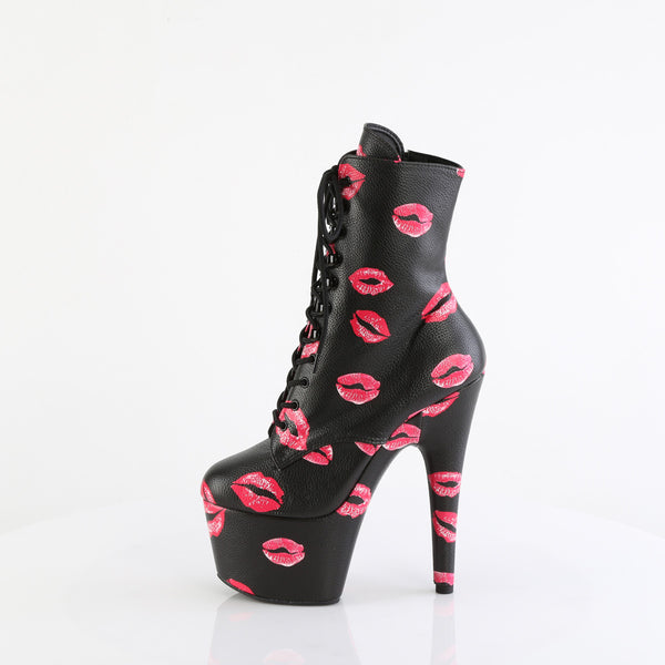ADORE-1020KISSES - Plateau Stiefeletten - Schwarz mit Muster von Pleaser – Ansicht 3