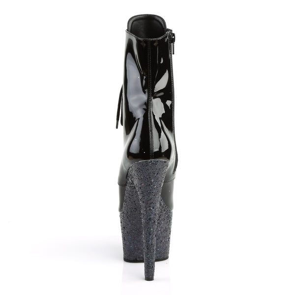 ADORE-1020LG Plateau Stiefeletten Schwarz/Schwarz Glitzer von Pleaser – Ansicht 4