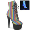ADORE-1020REFL-02 Plateau Stiefeletten - Regenbogen Effekt von Pleaser