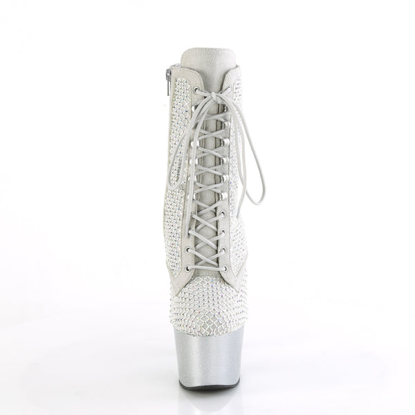 ADORE-1020RM Plateau Stiefeletten Silber von Pleaser – Ansicht 2
