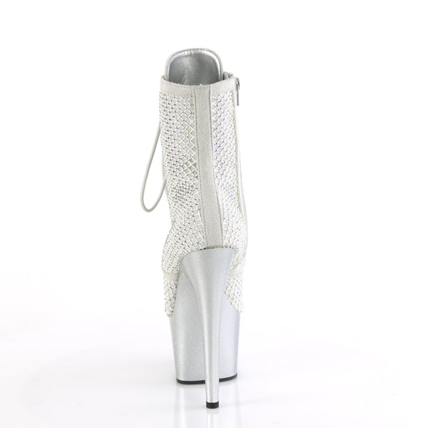 ADORE-1020RM Plateau Stiefeletten Silber von Pleaser – Ansicht 4
