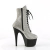 ADORE-1020RS Plateau Stiefeletten - Silber Glitzersteine von Pleaser – Ansicht 5