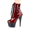 ADORE-1020SP Plateau Stiefeletten - Rot Schlangenprint von Pleaser – Ansicht 3