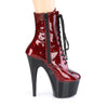 ADORE-1020SP Plateau Stiefeletten - Rot Schlangenprint von Pleaser – Ansicht 5