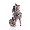 ADORE-1020SPWR Plateau Stiefeletten - Rosa Schlangenmuster von Pleaser – Ansicht 3