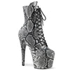 ADORE-1020SPWR Plateau Stiefeletten - Grau Schlangenmuster von Pleaser