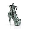 ADORE-1020SPWR Plateau Stiefeletten - Hellblaues Schlangenmuster von Pleaser – Ansicht 5