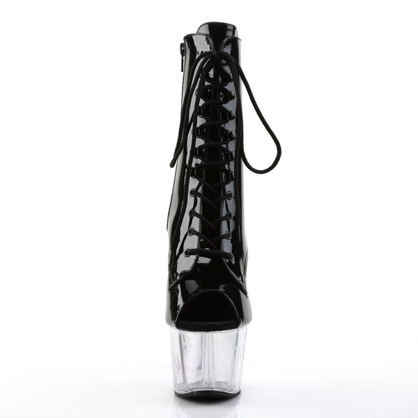 ADORE-1021 Plateau Stiefeletten - Schwarz/Transparent von Pleaser – Ansicht 2