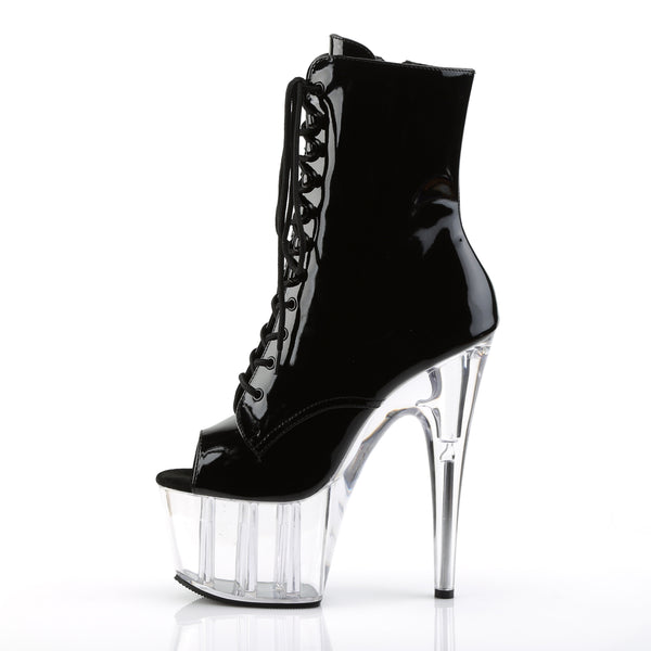 ADORE-1021 Plateau Stiefeletten - Schwarz/Transparent von Pleaser – Ansicht 3