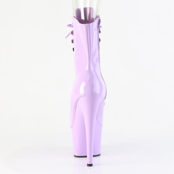 ADORE-1021 Plateau Peeptoe Stiefeletten Violett Lack von Pleaser – Ansicht 4