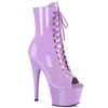 ADORE-1021 Plateau Peeptoe Stiefeletten Violett Lack von Pleaser