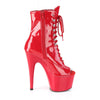 ADORE-1021 Plateau Stiefeletten Rot Lack von Pleaser – Ansicht 5