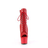 ADORE-1021 Plateau Peeptoe Stiefeletten - Rot Matt von Pleaser – Ansicht 2