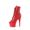 ADORE-1021 Plateau Peeptoe Stiefeletten - Rot Matt von Pleaser – Ansicht 3