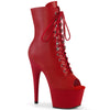 ADORE-1021 Plateau Peeptoe Stiefeletten - Rot Matt von Pleaser