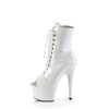 ADORE-1021 Plateau Peeptoe Stiefeletten - Weiß Lack | Pleaser