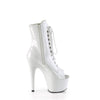 ADORE-1021 Plateau Peeptoe Stiefeletten - Weiß Lack | Pleaser