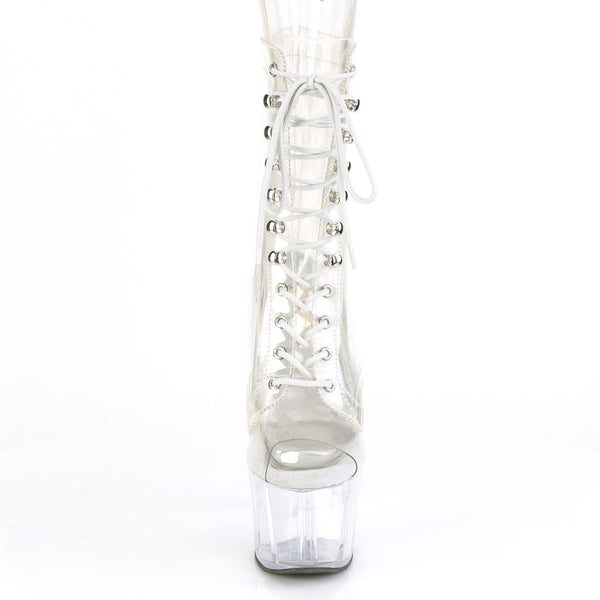 ADORE-1021C Plateau Stiefeletten Transparent von Pleaser – Ansicht 2