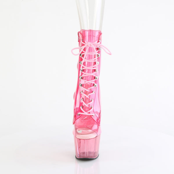 ADORE-1021C-T Plateau Stiefeletten Pink Durchsichtig von Pleaser – Ansicht 2