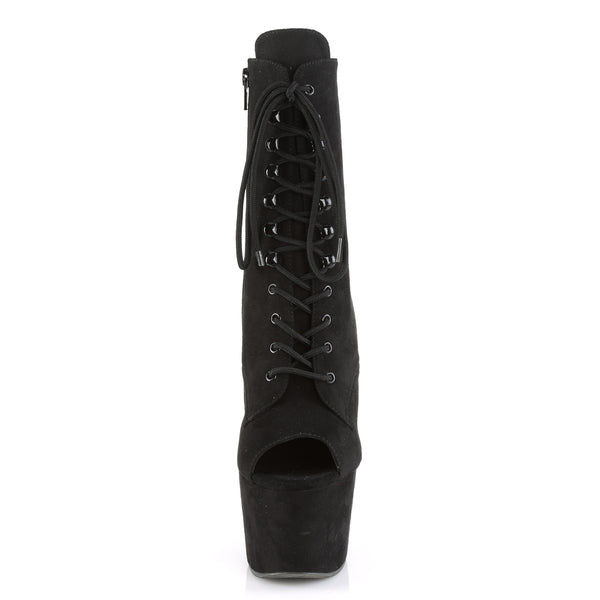 ADORE-1021FS Plateau Stiefeletten - Schwarz Samt von Pleaser – Ansicht 2