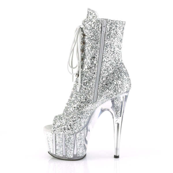 ADORE-1021G Plateau Stiefeletten - Silber von Pleaser – Ansicht 3