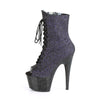 ADORE-1021MG Plateau Peeptoe Stiefeletten Lila Glitzer von Pleaser – Ansicht 3