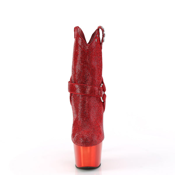 ADORE-1029CHRS Plateau Stiefeletten - Rot von Pleaser – Ansicht 2
