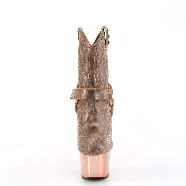 ADORE-1029CHRS Plateau Stiefeletten - Roségold von Pleaser – Ansicht 2
