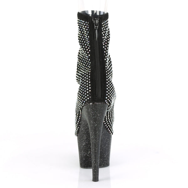ADORE-1031 Plateau Stiefeletten - Schwarz mit Steinchen von Pleaser – Ansicht 4