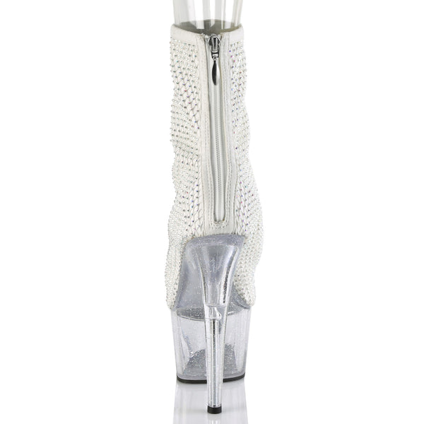 ADORE-1031GM Plateau Stiefeletten - Stoff Weiß von Pleaser – Ansicht 4