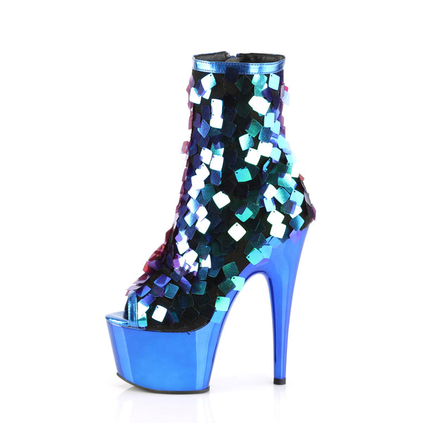 ADORE-1031SSQ Plateau Stiefeletten - Blau/Grün von Pleaser – Ansicht 3