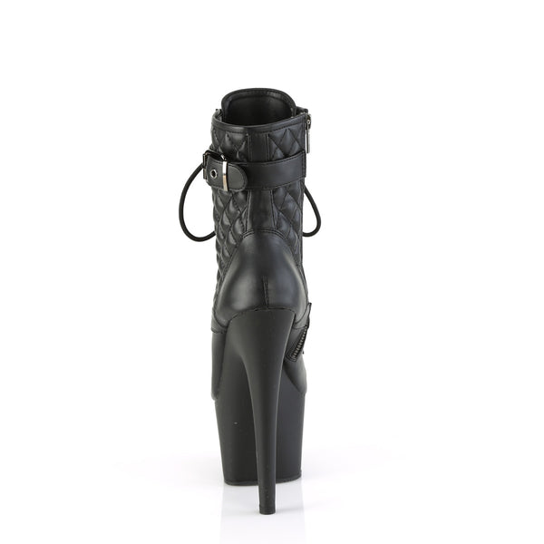 ADORE-1033 Plateau Stiefeletten - Schwarz Lederlook von Pleaser – Ansicht 4