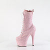 ADORE-1040GR - Plateau Stiefeletten - Rosa Glitzer von Pleaser – Ansicht 3