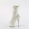 ADORE-1040GR - Plateau Stiefeletten - Weiss Glitzer von Pleaser – Ansicht 3
