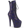 ADORE-1040SPF Plateau Stiefeletten Blau Schimmernd von Pleaser