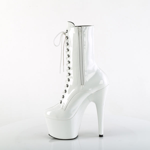 ADORE-1040TT Plateau Stiefeletten Braun Weiß von Pleaser – Ansicht 3