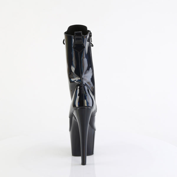 ADORE-1040WR-HG Plateau Stiefeletten - Schwarz Lack Regenbbogen von Pleaser – Ansicht 4